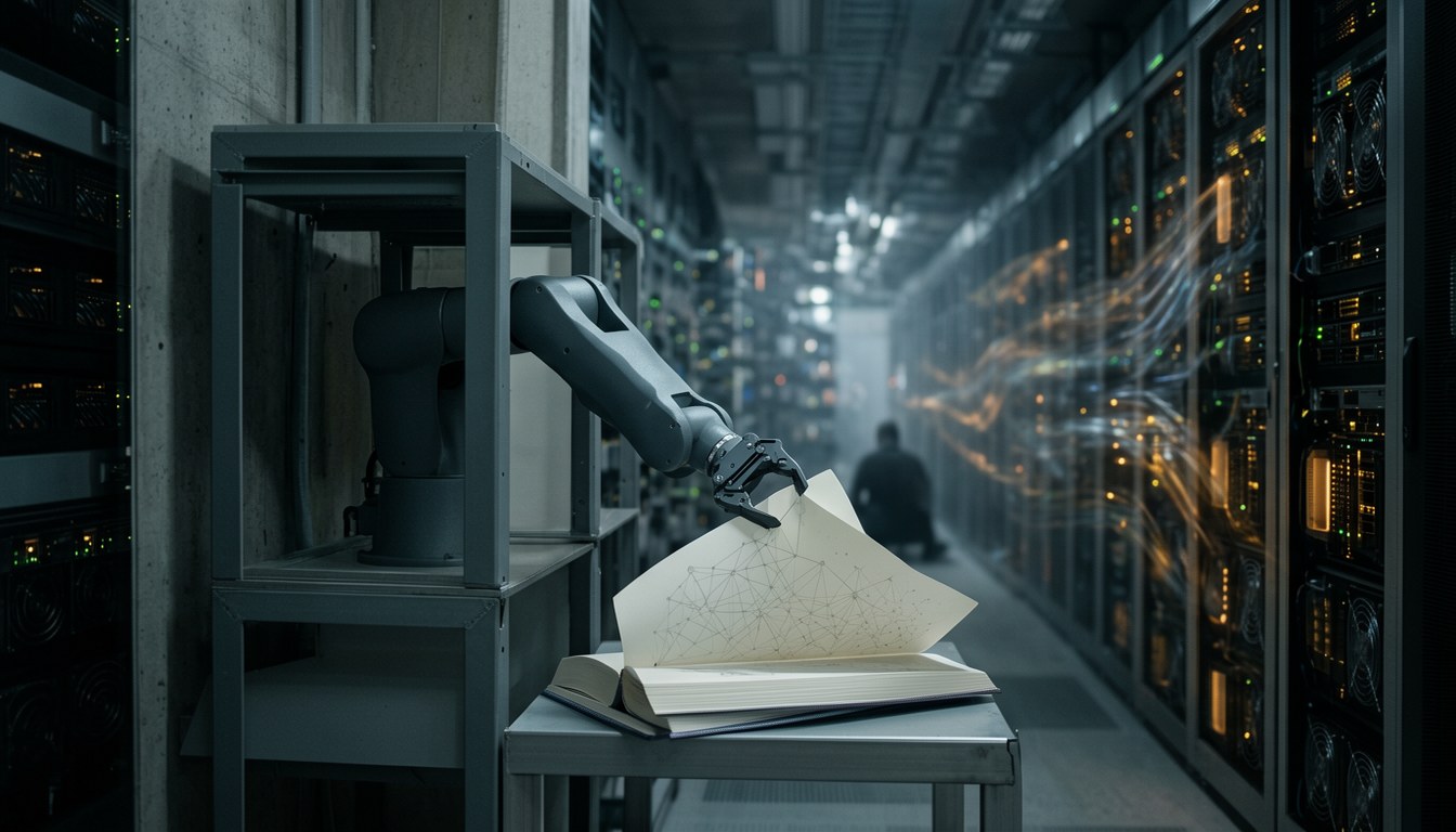 示意圖：失控的 AI 代理攪亂維基百科伺服器的象徵畫面