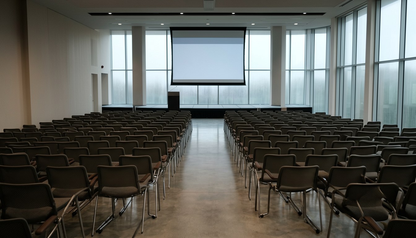 示意圖：企業培訓環境中，學員坐喺多屏幕工作站前面接受培訓，由背後拍攝。