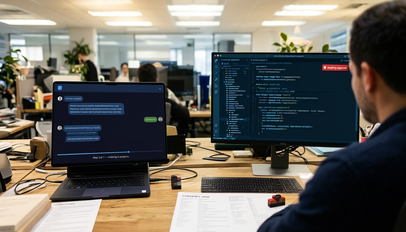 AI 設計代理喺 Slack 內生成視覺資產，長任務需人批准