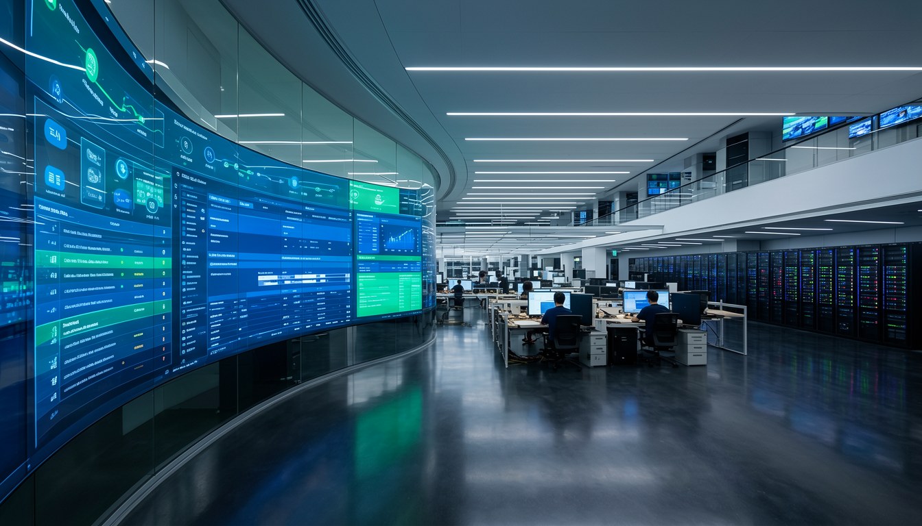 示意圖：企業 AI 管治平台架構示意，分層顯示工作流與運行時強制