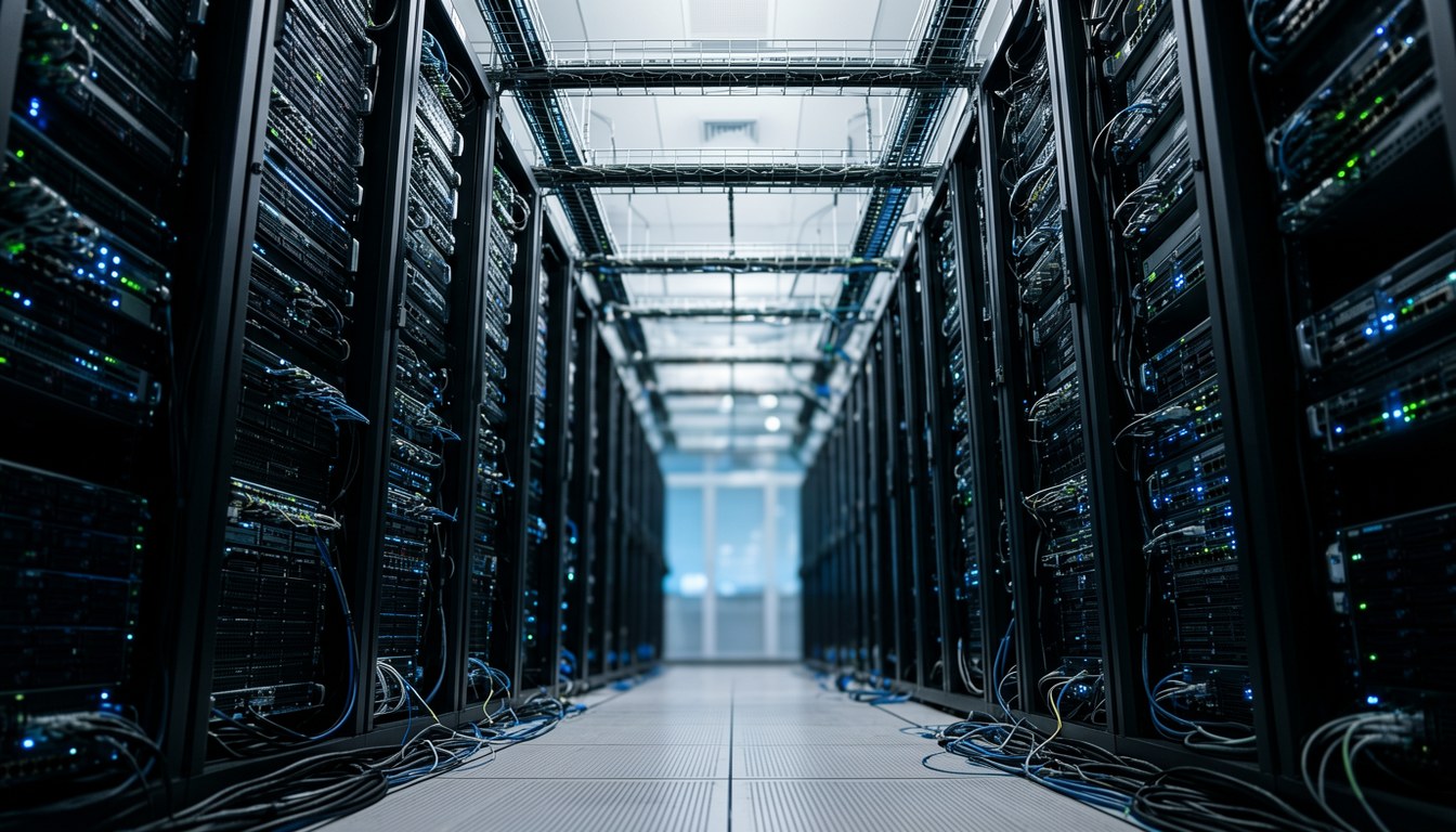 一圖象徵去中心化 AI 推論：中央路由器向多個獨立供應商節點分發請求，無人可见。