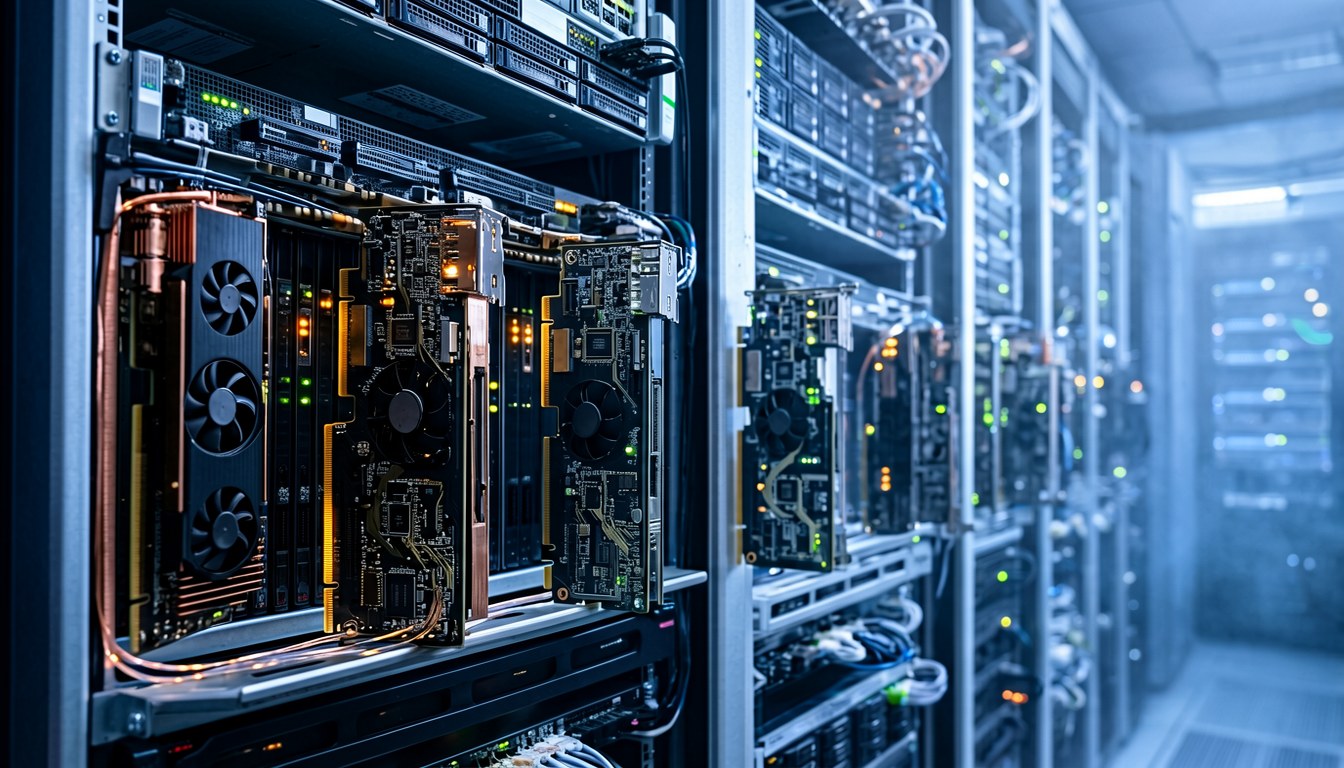 示意圖：AI 推論數據中心伺服器機架