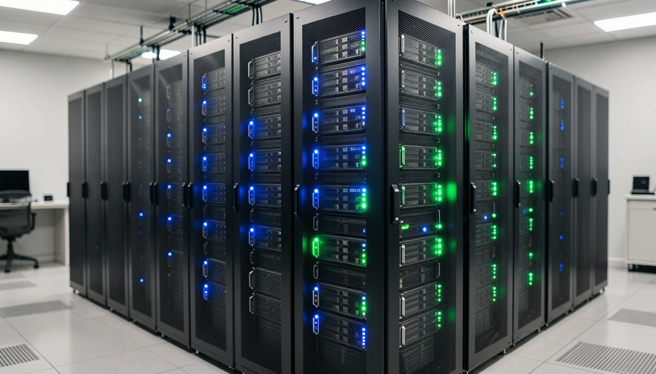 數據中心 GPU 伺服器機櫃的示意圖