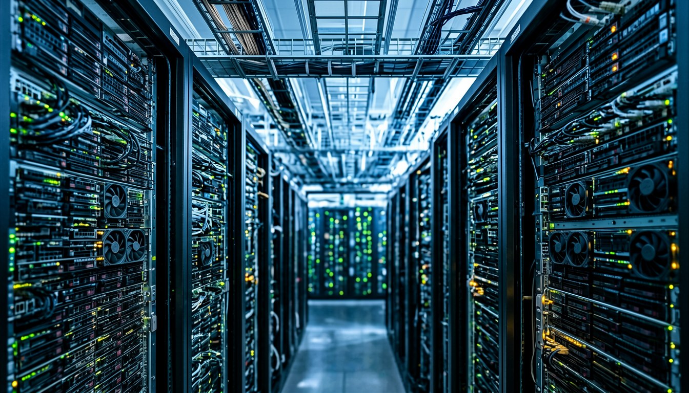 資料中心內一列GPU顯示卡，象徵晶片產能同訂單落差