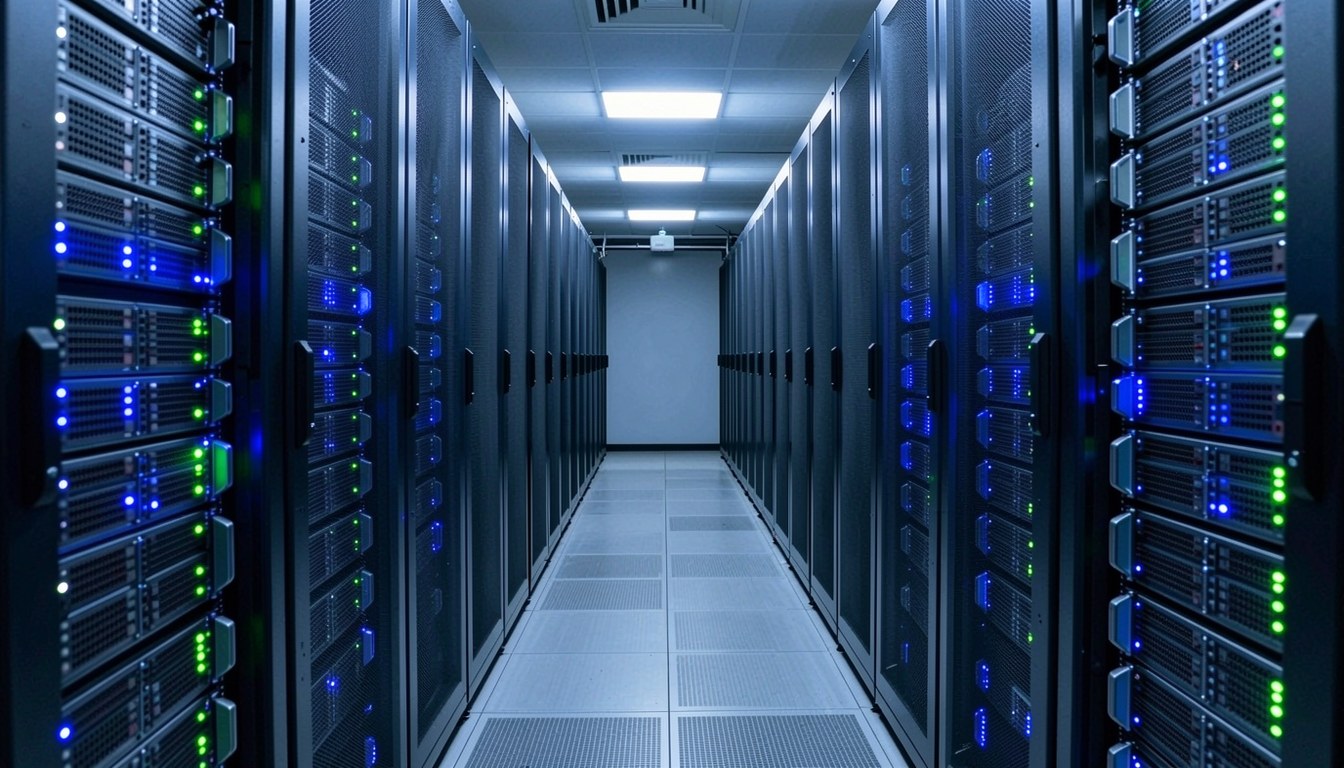 多個雲端資料中心機房並列，象徵同一模型經多條渠道分發