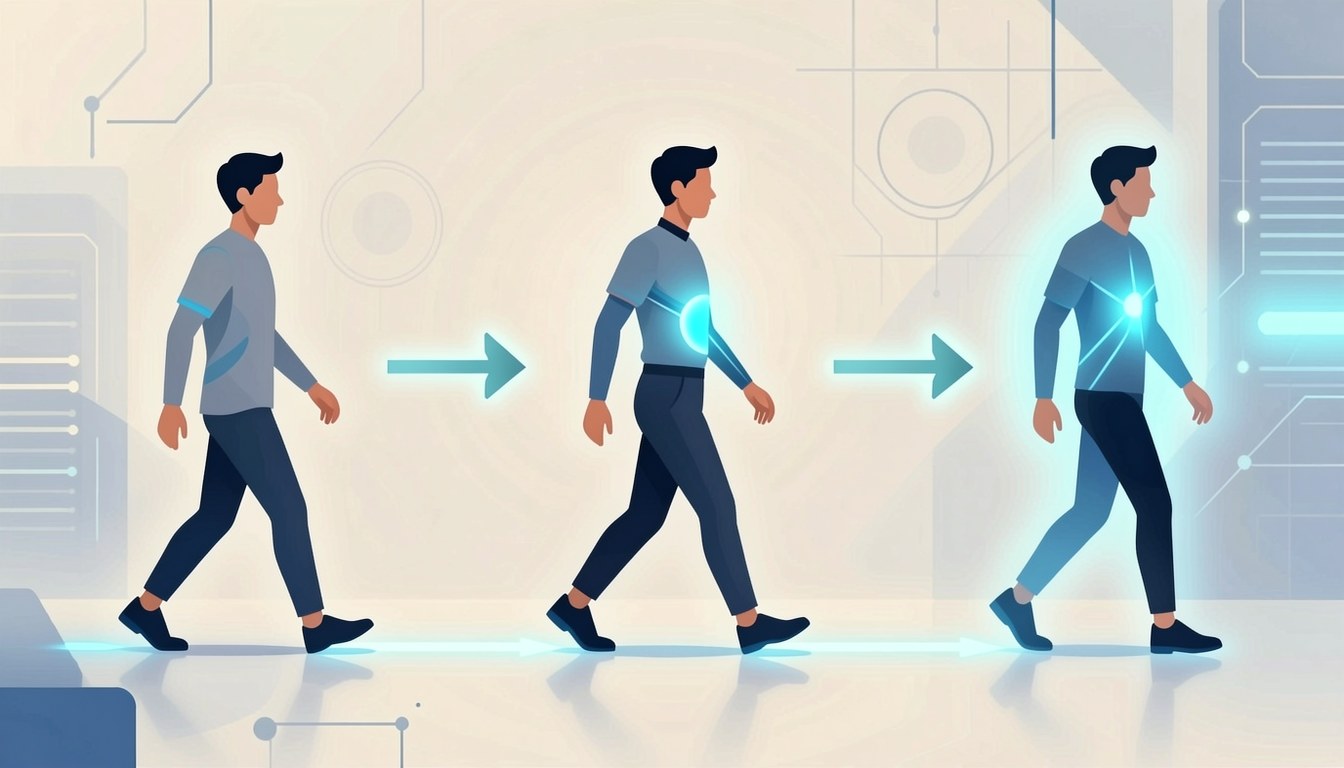 AI agent 在出错后自我修正的抽象示意图